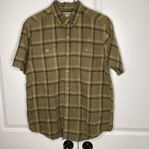 Mens Duluth Plaid short sleeved‎ Hemp Button down- medium